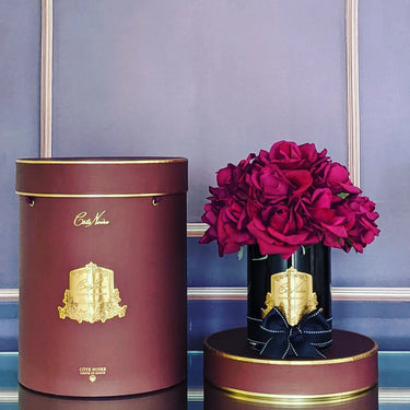Luxury Grand Bouquet Dark Glass - Gold Badge - Carmine Red - Burgundy Box - LTWB04